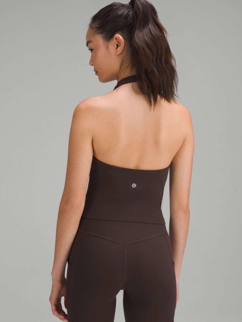 Lululemon Align Crop Top Halter Sports LW1ED5S Athletic Women Sz 6 Brown
